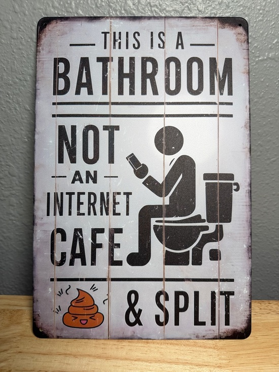 Other - Metal Novelty Bathroom Wall Sign